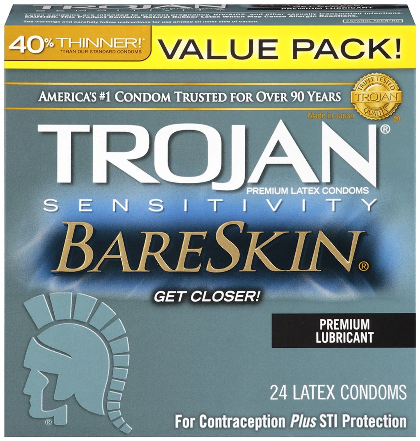 TROJAN BARESKIN LUBRICATED 24PK