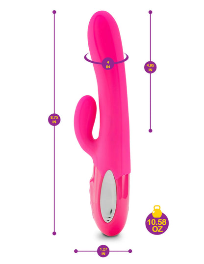 VIBEN HYPNOTIC THRUSTING RABBIT W/ CLIT STIM HOT PINK