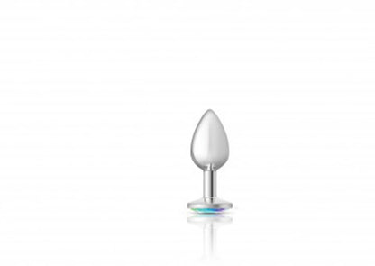 CHEEKY CHARMS ROUND CLEAR IRIDESCENT SMALL SILVER PLUG