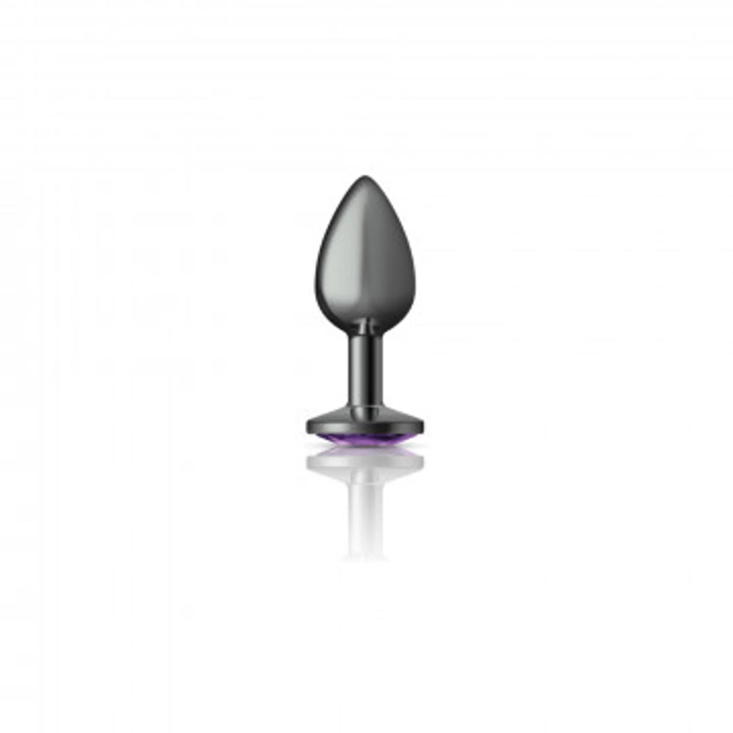 CHEEKY CHARMS ROUND PURPLE SMALL GUNMETAL BUTT PLUG