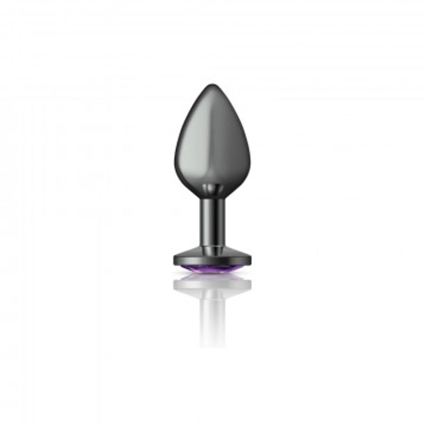 CHEEKY CHARMS ROUND PURPLE MEDIUM GUNMETAL BUTT PLUG