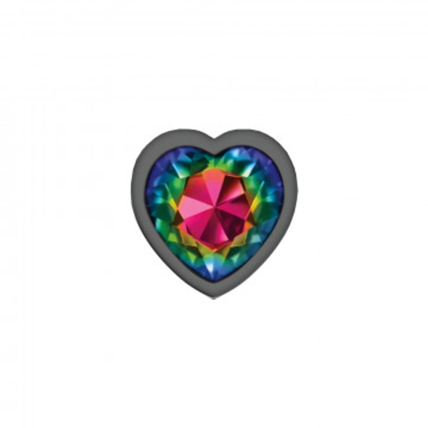CHEEKY CHARMS HEART RAINBOW MEDIUM GUNMETAL BUTT PLUG