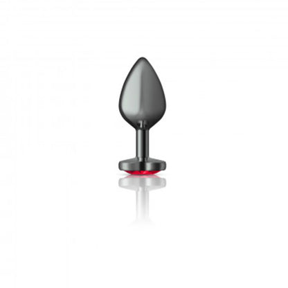 CHEEKY CHARMS HEART DEEP RED MEDIUM GUNMETAL BUTT PLUG