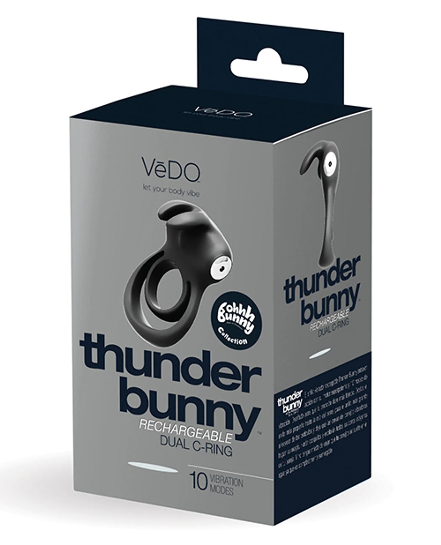 VEDO THUNDER BUNNY DUAL RING RECHARGEABLE BLACK PEARL
