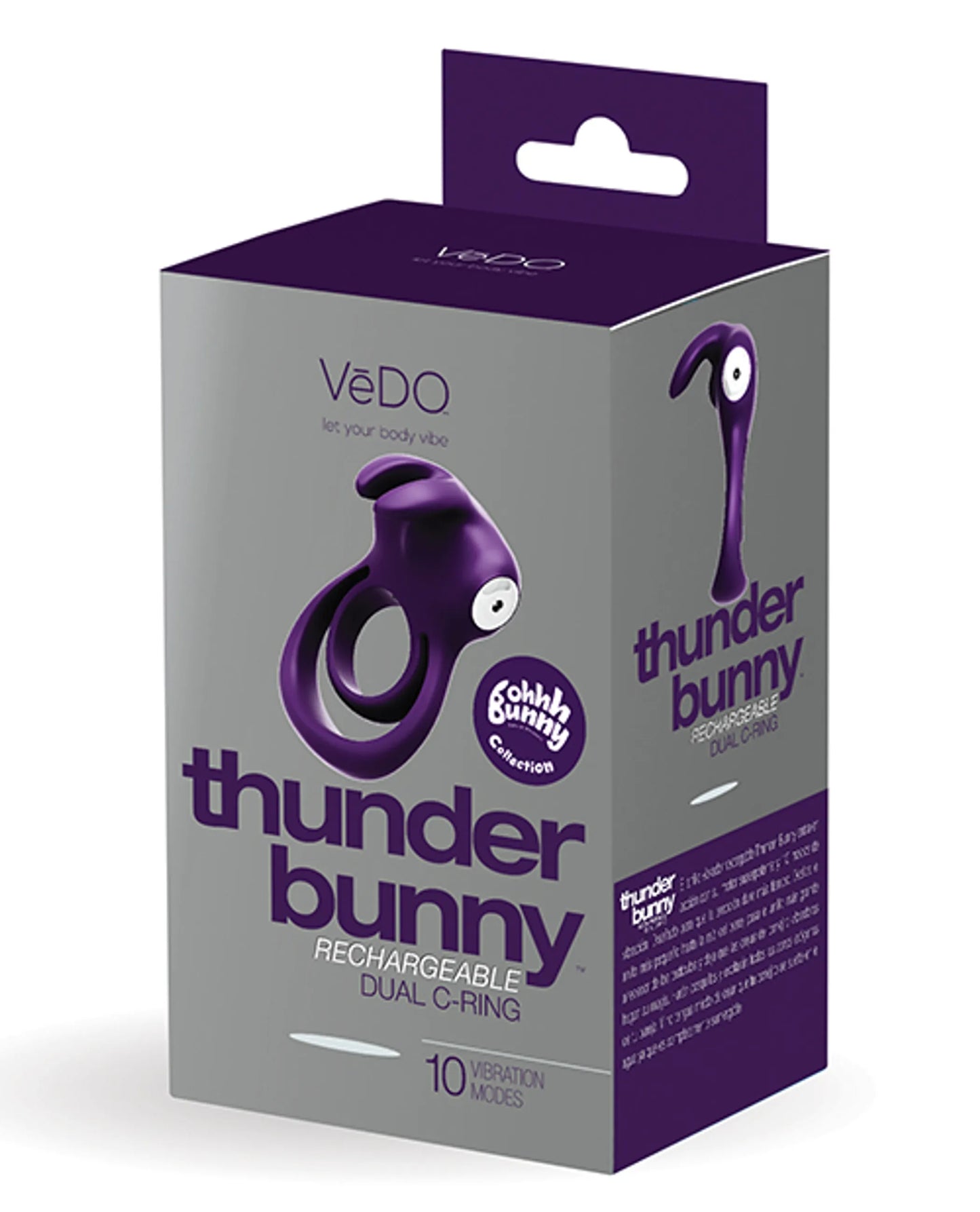 VEDO THUNDER BUNNY DUAL RING RECHARGEABLE PERFECTLY PURPLE