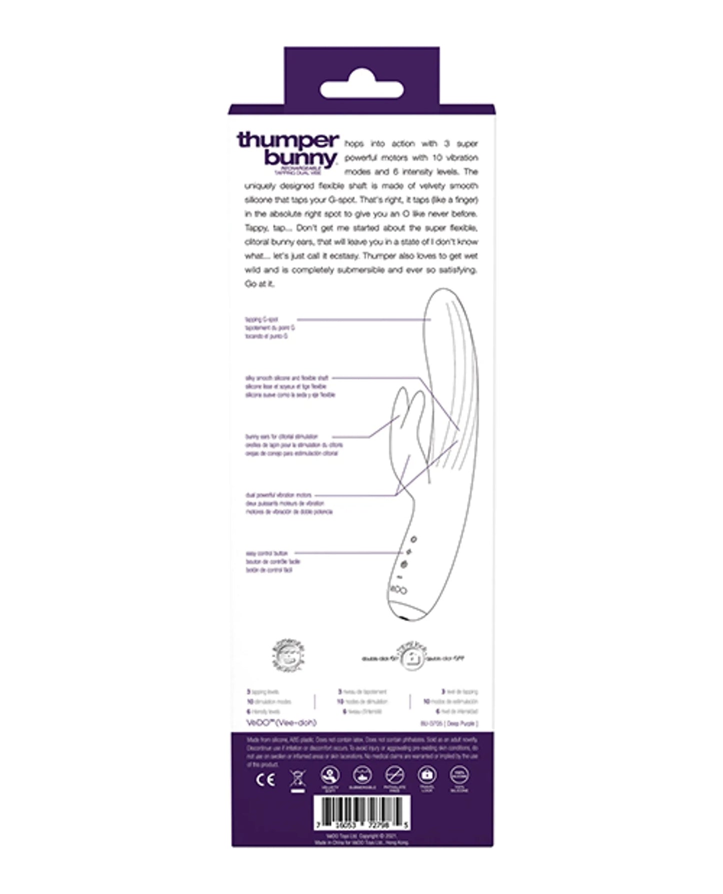 VEDO THUMPER BUNNY DEEP PURPLE