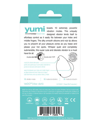 VEDO YUMI RECHARGEABLE VIBE TEASE ME TURQUOISE