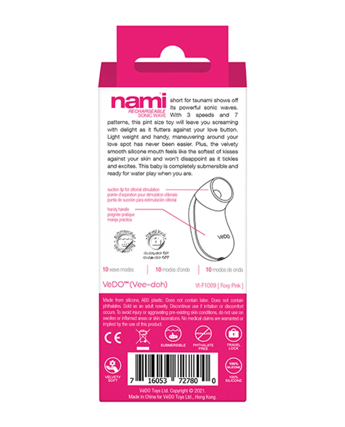 VEDO NAMI SONIC VIBE FOXY PINK RECHARGEABLE
