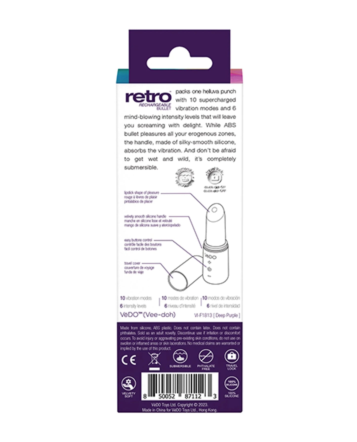 VEDO RETRO RECHARGEABLE BULLET PURPLE