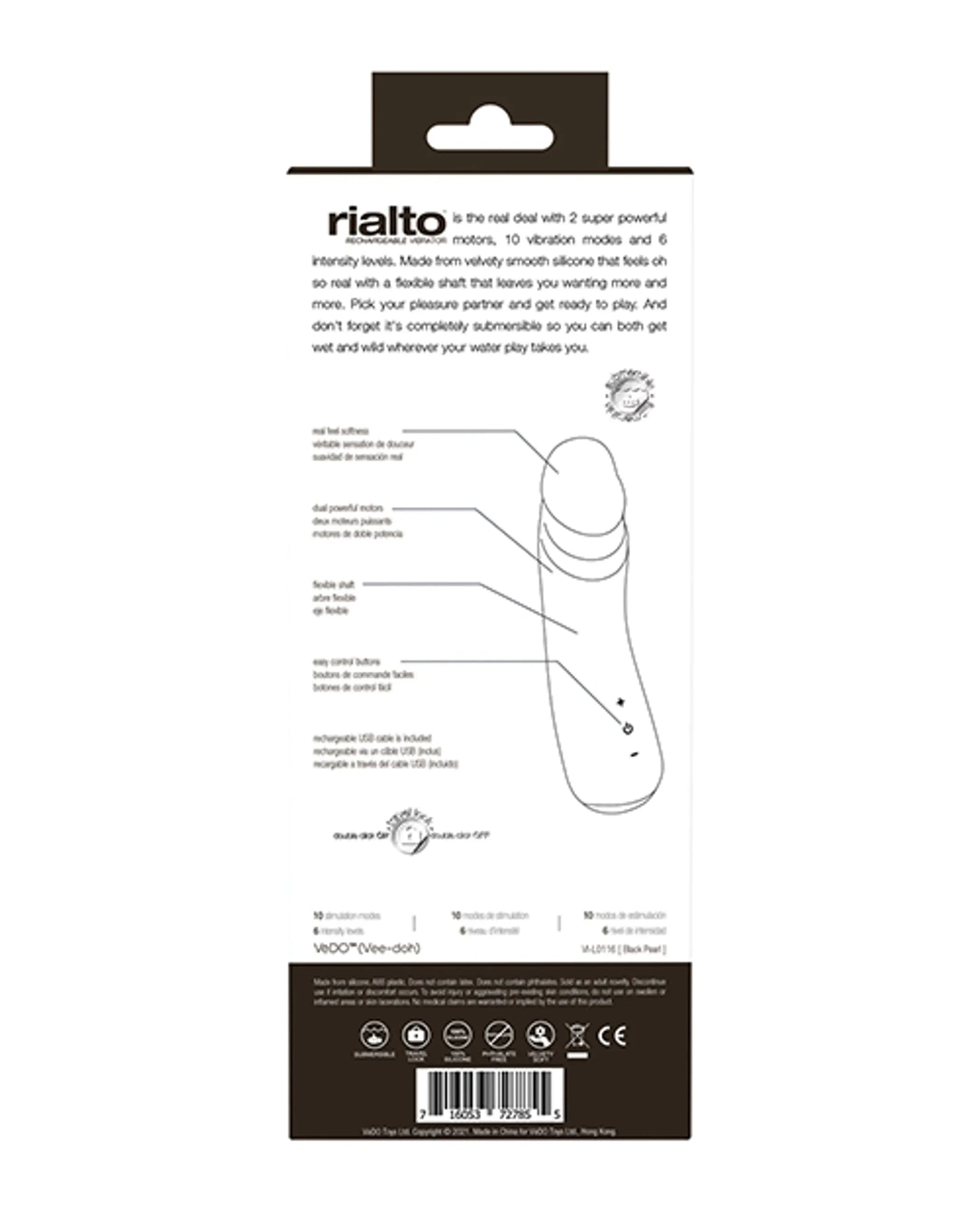 VEDO RIALTO RECHARGEABLE VIBE PEARL BLACK