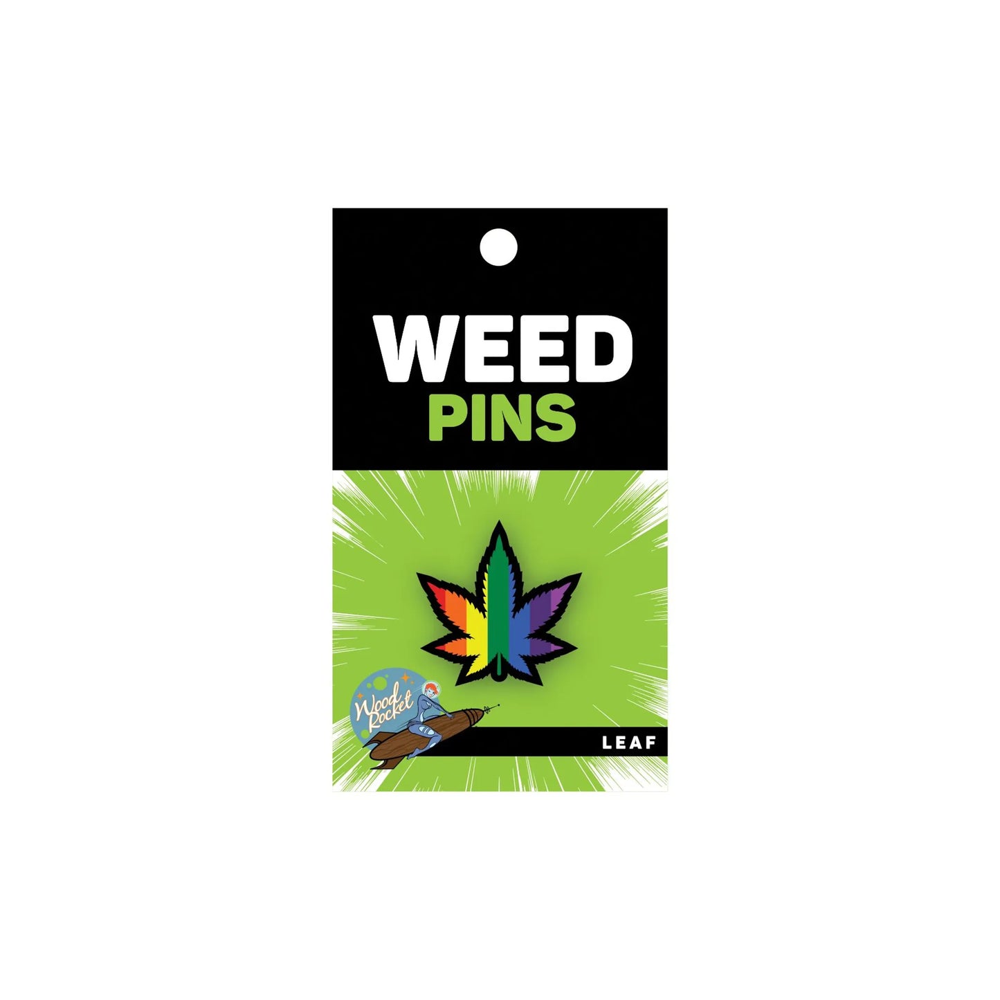 RAINBOW MARIJUANA LEAF PIN (NET)