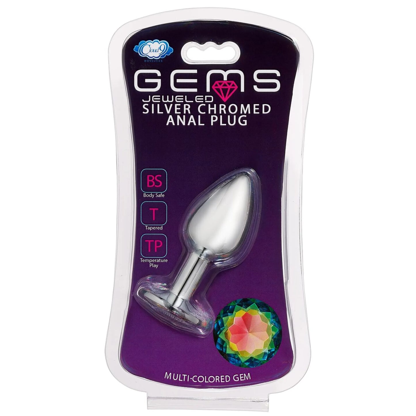 CLOUD 9 GEMS SILVER CHROMED ANAL PLUG SMALL