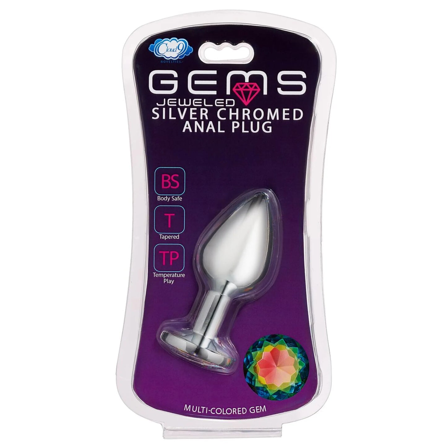 CLOUD 9 GEMS SILVER CHROMED ANAL PLUG MEDIUM