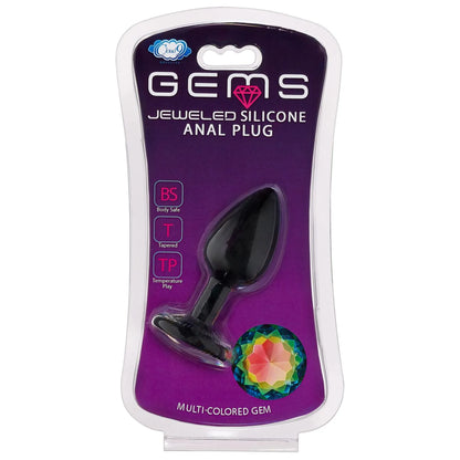 CLOUD 9 GEMS BLACK SILICONE ANAL PLUG SMALL