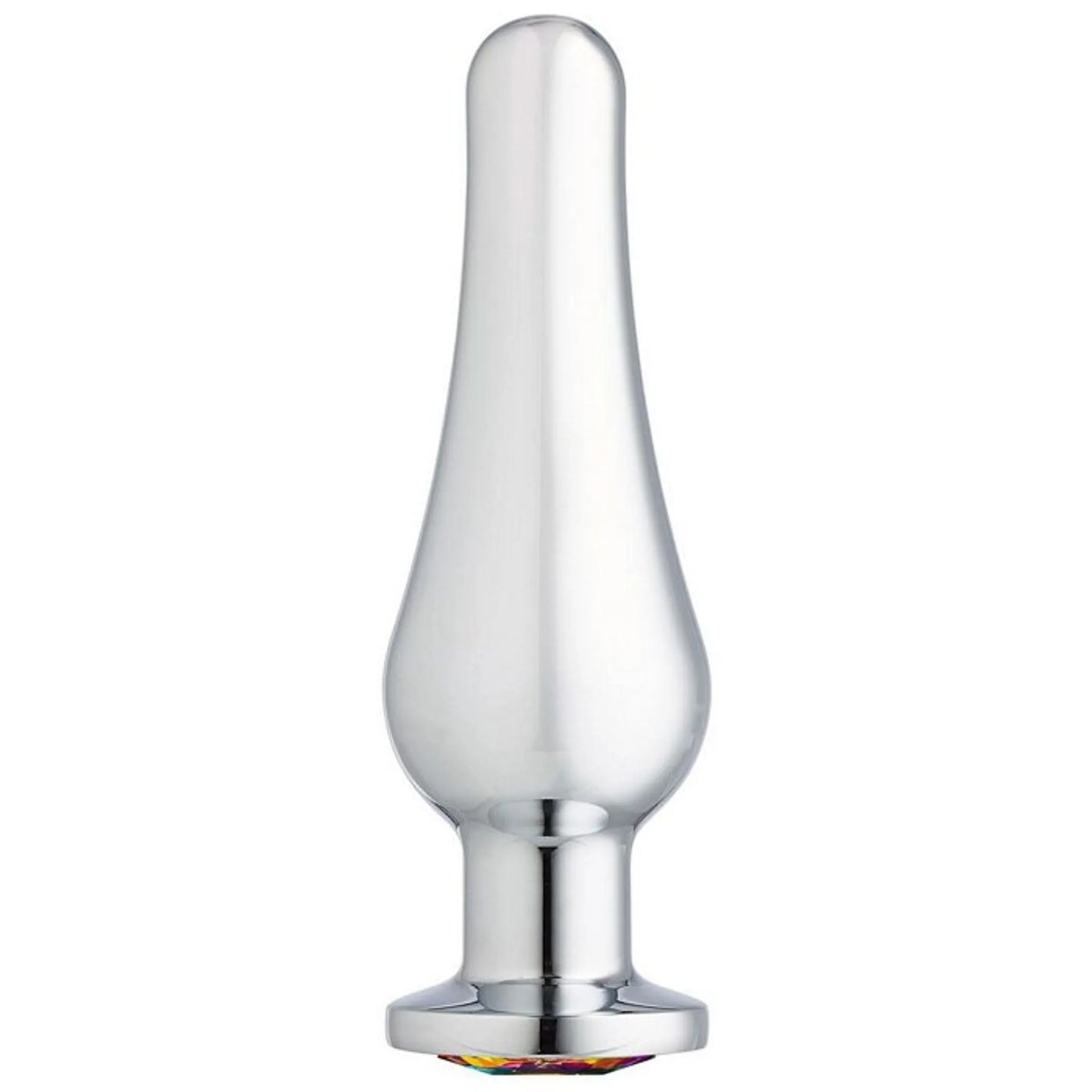 CLOUD 9 GEMS SILVER CHROMED TALL ANAL PLUG MEDIUM
