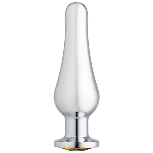 CLOUD 9 GEMS SILVER CHROMED TALL ANAL PLUG MEDIUM