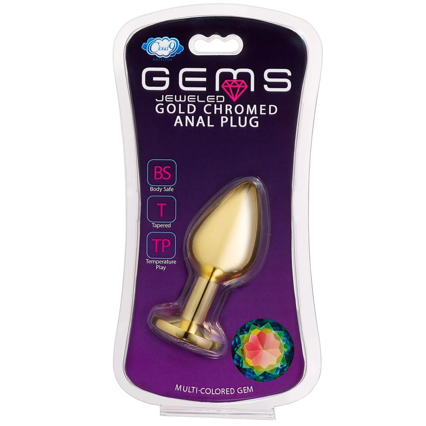 CLOUD 9 GEMS GOLD ANAL PLUG MEDIUM