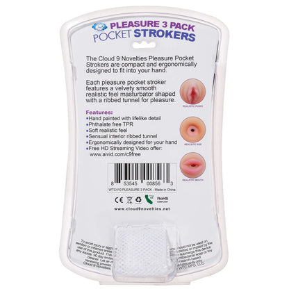 CLOUD 9 TRIO STROKER PXSSYASS MOUTH MASTURBATOR KIT
