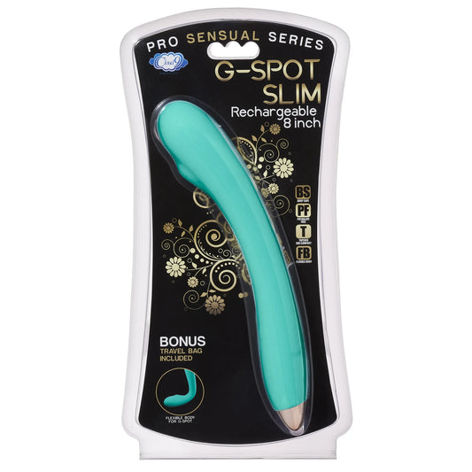 CLOUD 9 RECHARGEABLE G-SPOT SLIM 8IN SINGLE MOTOR TEAL