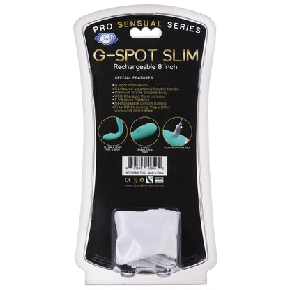 CLOUD 9 RECHARGEABLE G-SPOT SLIM 8IN SINGLE MOTOR TEAL