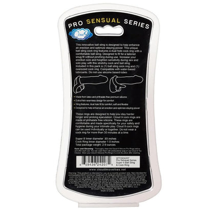 PRO SENSUAL SILICONE SUPER 8 RING & TIE SLING 2 PACK