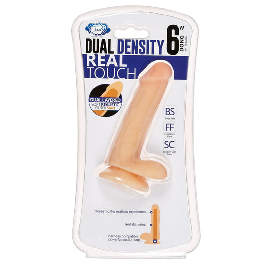 CLOUD 9 DUAL DENSITY DILDO 6IN W/ BALLS LIGHT
