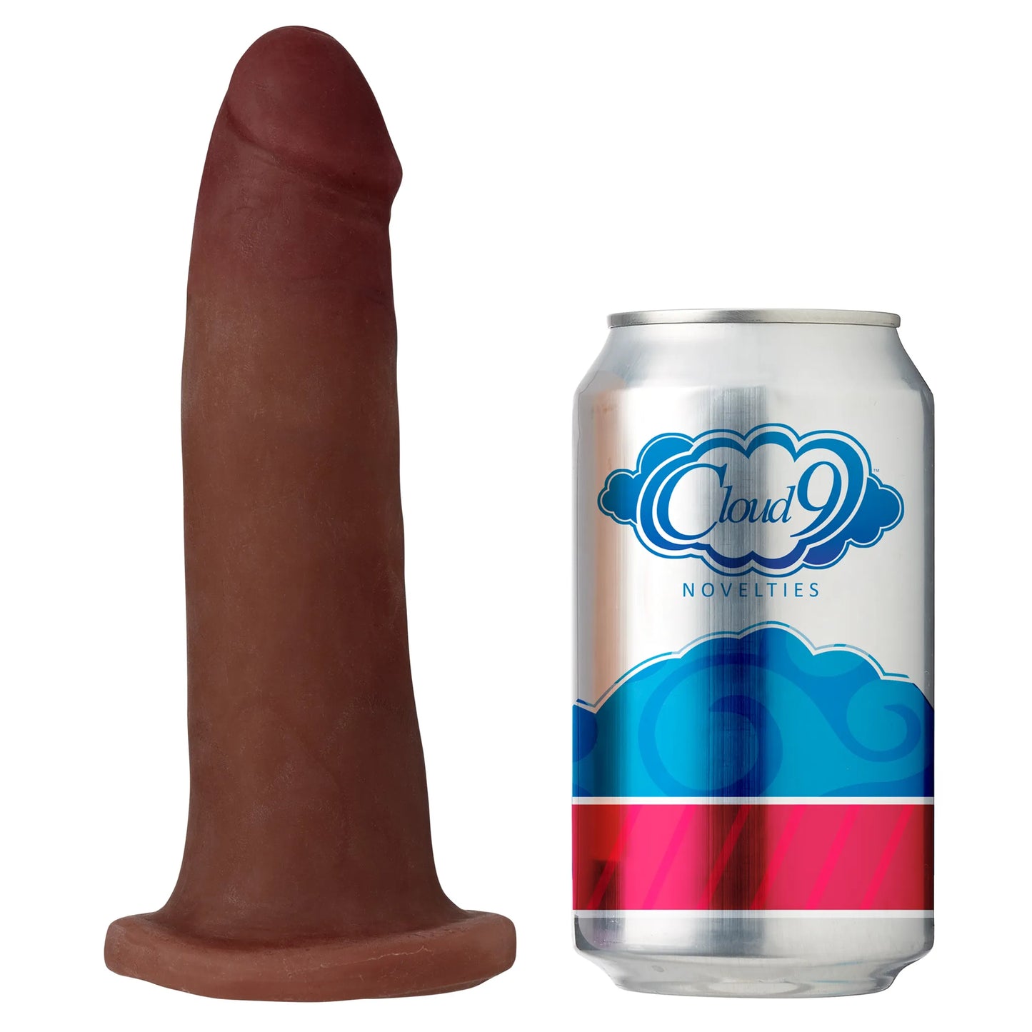 CLOUD 9 DUAL DENSITY DILDO TOUCH 7IN W/ NO BALLS BROWN