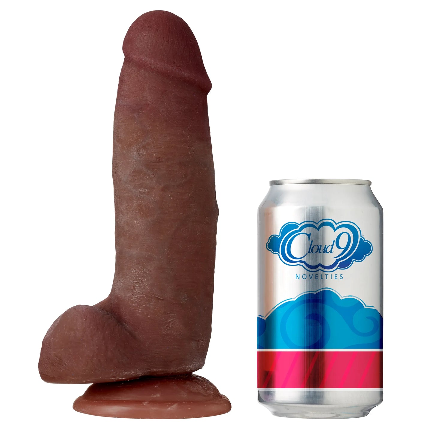 CLOUD 9 DUAL DENSITY DILDO TOUCH THICK W/ REALISTIC PAINTED VEINS & BALLS 8 IN W/