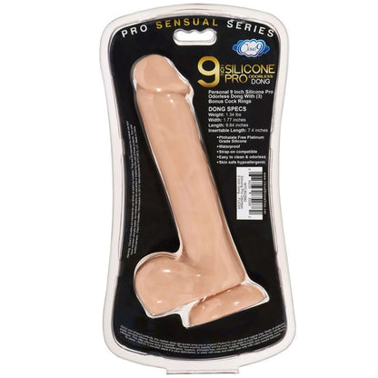 PRO SENSUAL PREMIUM SILICONE DONG W/ 3 C RINGS LIGHT 9 "
