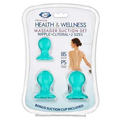 CLOUD 9 HEALTH & WELLNESS NIPPLE & CLITORAL MASSAGER SUCTION SET TEAL