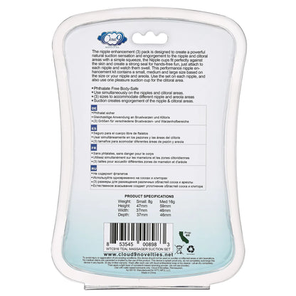 CLOUD 9 HEALTH & WELLNESS NIPPLE & CLITORAL MASSAGER SUCTION SET TEAL
