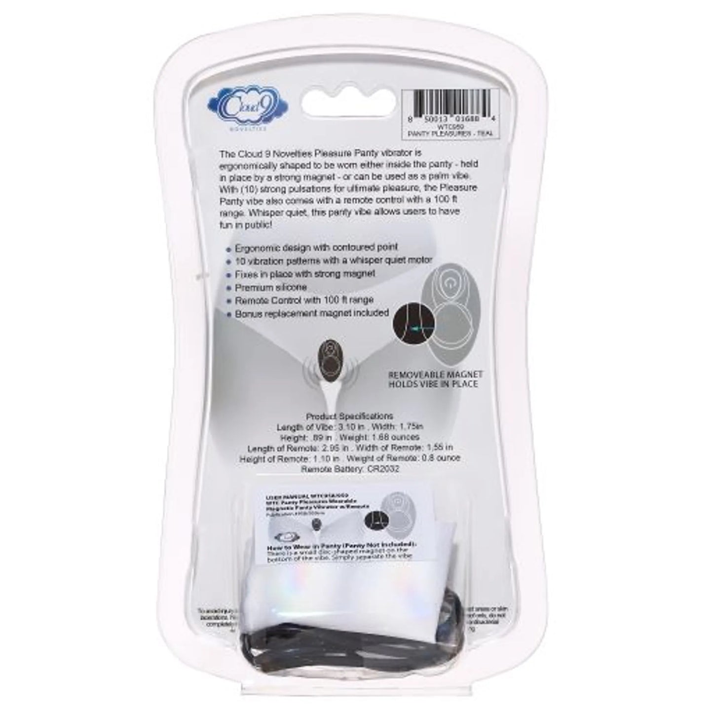 CLOUD 9 PANTY PLEASURES MAGNETIC PANTY VIBE TEAL