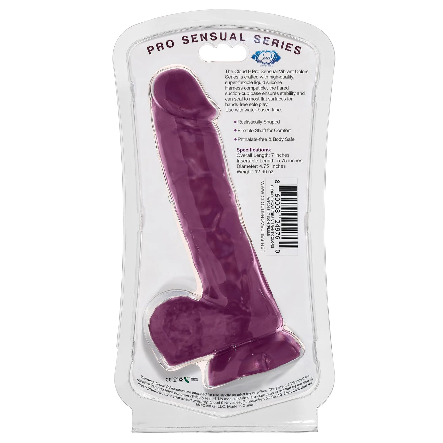 CLOUD 9 VIBRANT COLORS 7 PLUM PRO SENSUAL LINE "