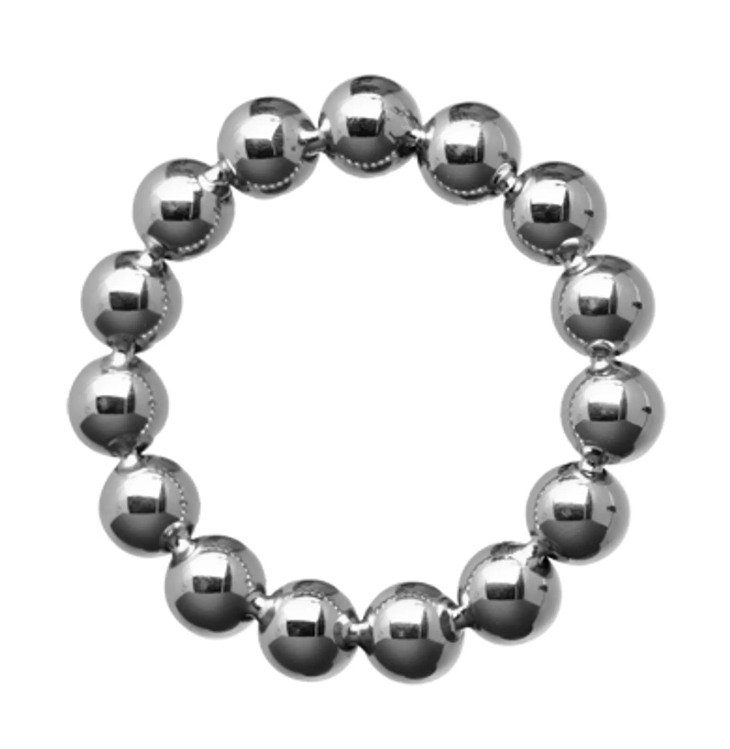 MASTER SERIES STAINLESS STEEL BEADED COCK RING 1.75IN