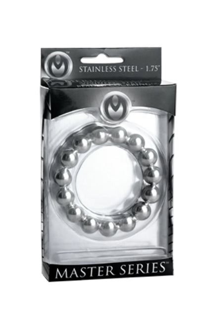 MASTER SERIES STAINLESS STEEL BEADED COCK RING 1.75IN