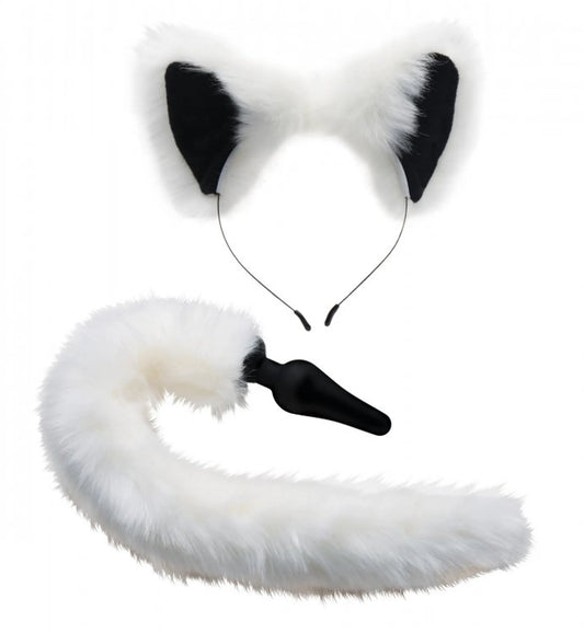 TAILZ WHITE FOX TAIL & EARS SET