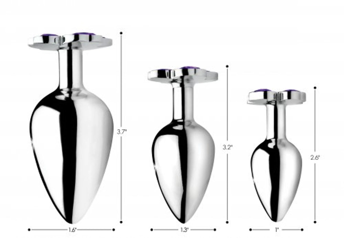 BOOTY SPARKS VIOLET FLOWER GEM ANAL PLUG SET