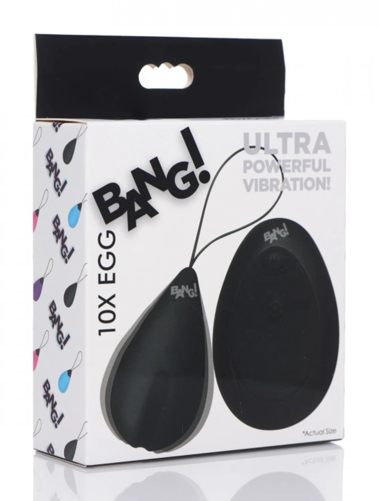 BANG! 10X VIBRATING SILICONE EGG W/ REMOTE BLACK