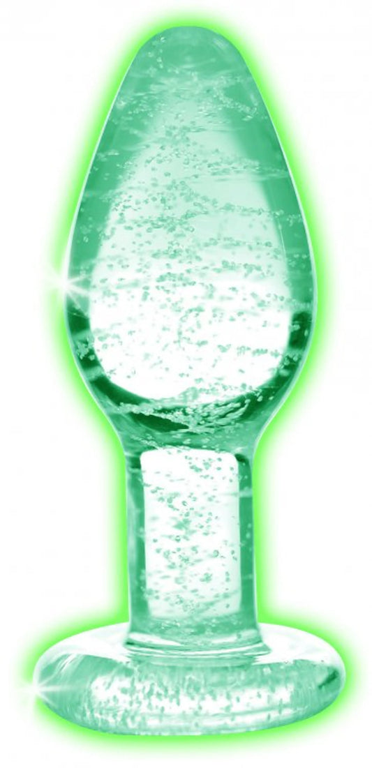 BOOTY SPARKS GLOW-IN-THE-DARK GLASS ANAL PLUG SMALL