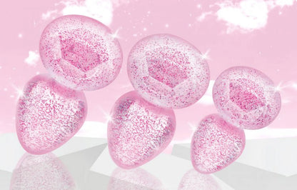BOOTY SPARKS GLITTER GEM ANAL PLUG SET PINK