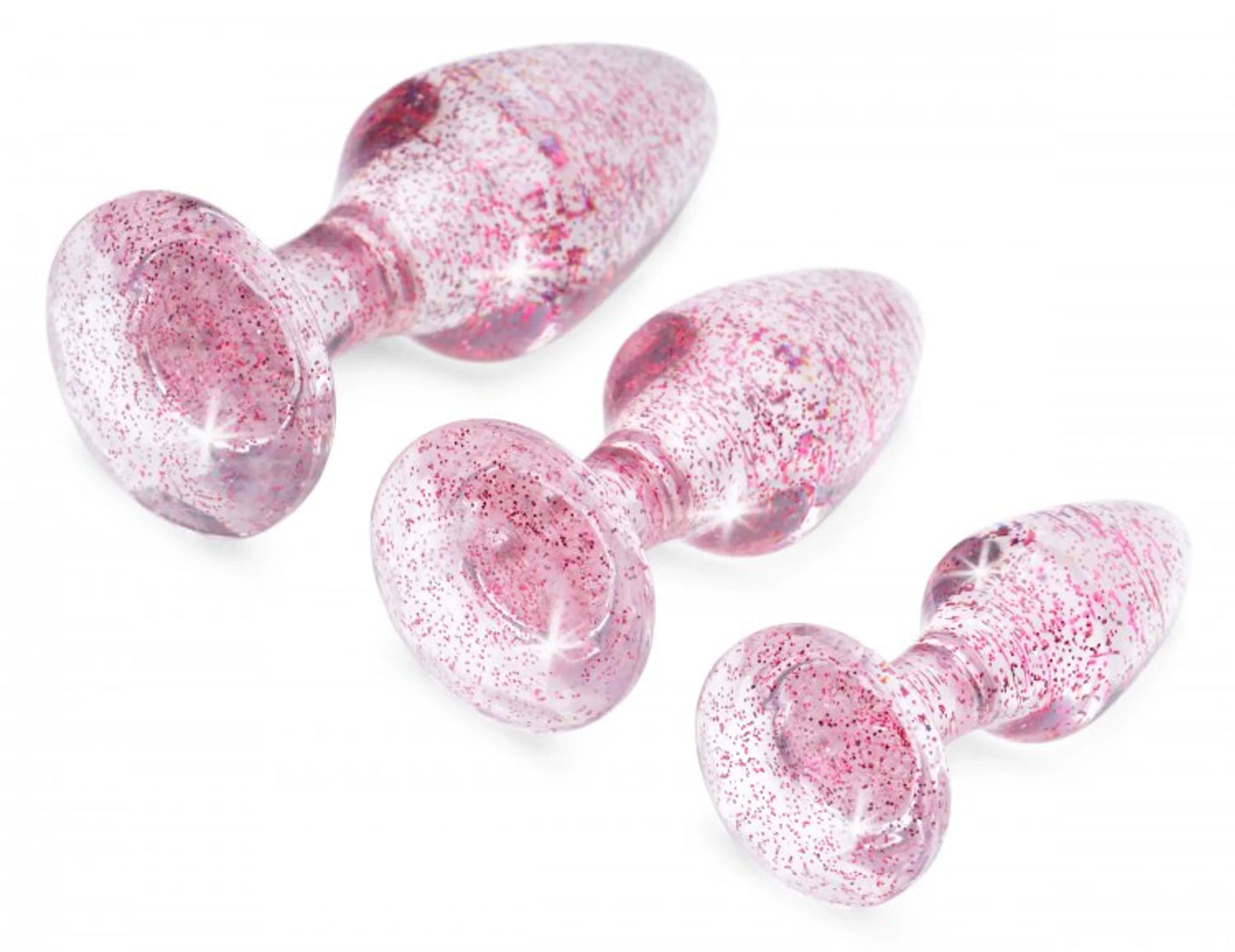 BOOTY SPARKS GLITTER GEM ANAL PLUG SET PINK