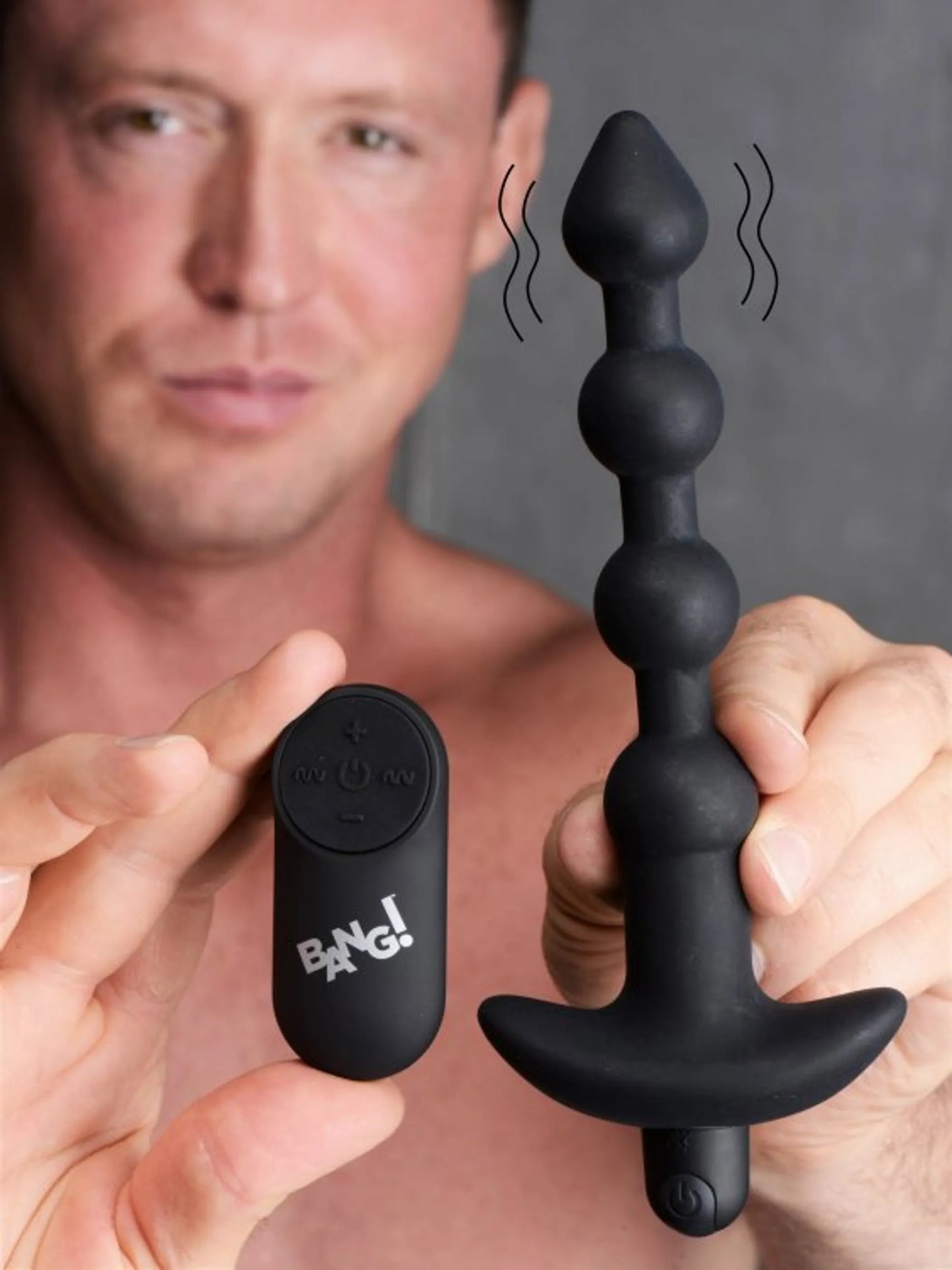 BANG! VIBRATING SILICONE ANAL BEADS & REMOTE BLACK
