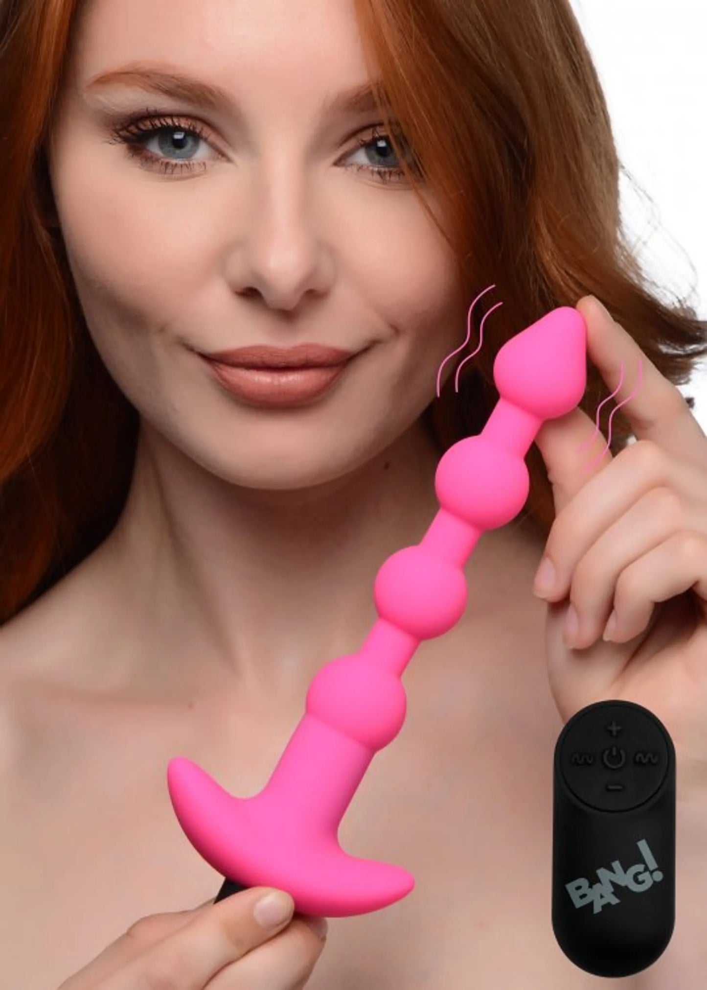 BANG! VIBRATING SILICONE ANAL BEADS & REMOTE PINK