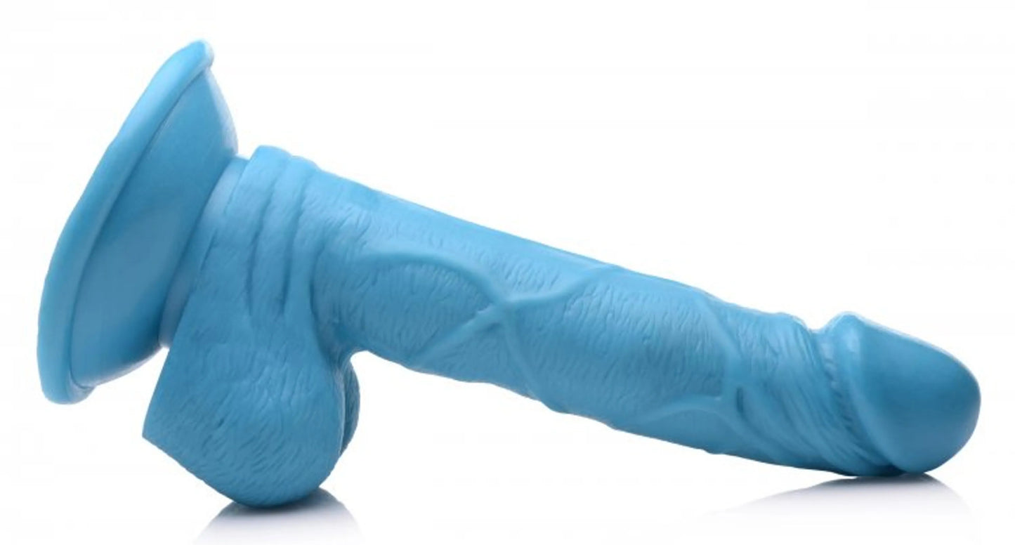 POP 6.5IN DILDO W/ BALLS BLUE