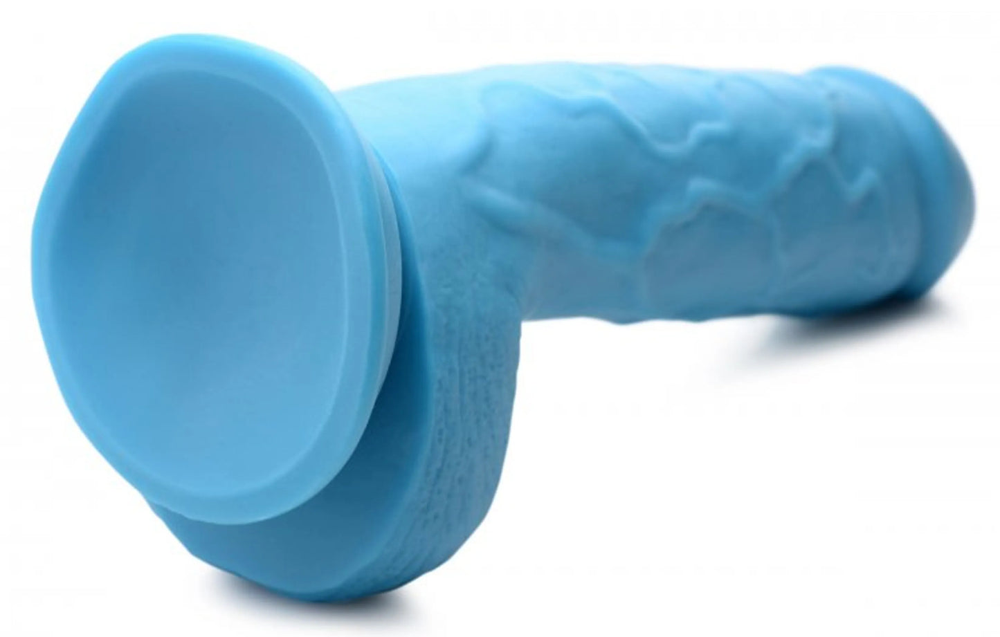 POP 8.25IN DILDO W/ BALLS BLUE