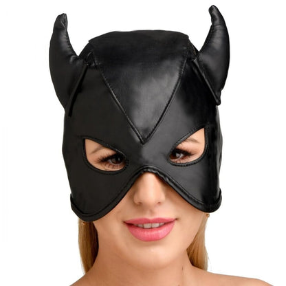 MASTER SERIES DUNGEON DEMON BONDAGE HOOD W/ HORNS