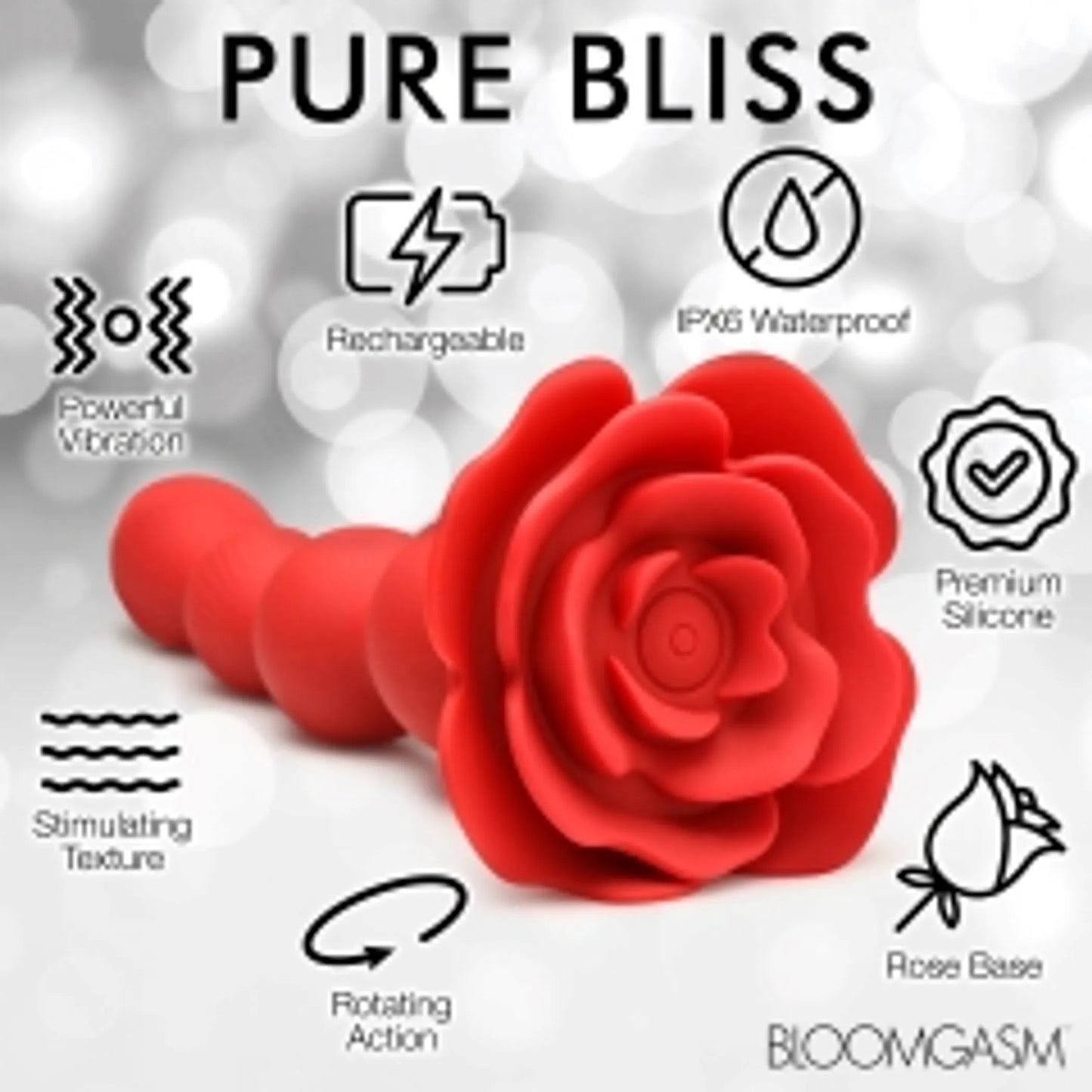 BLOOMGASM ROSE TWIRL VIBRATING & ROTATING 10X ANAL BEADS