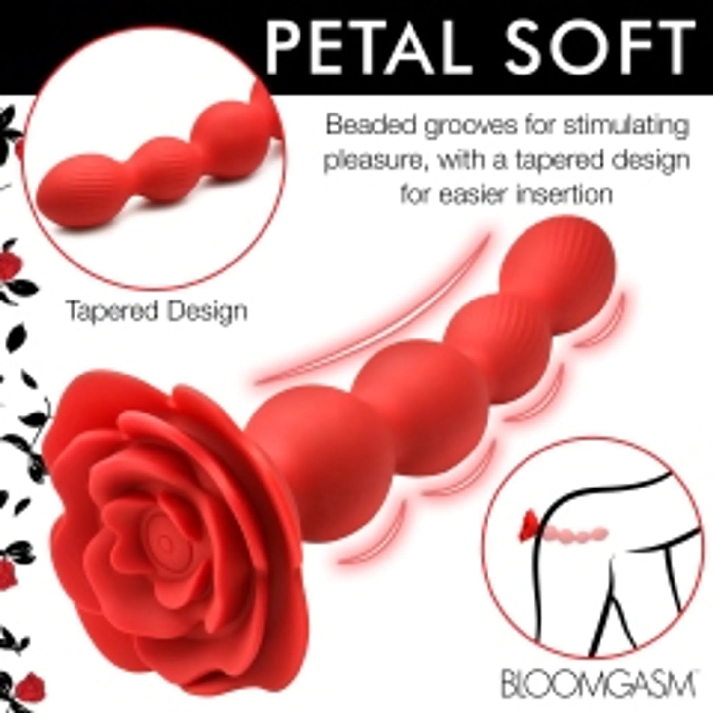 BLOOMGASM ROSE TWIRL VIBRATING & ROTATING 10X ANAL BEADS