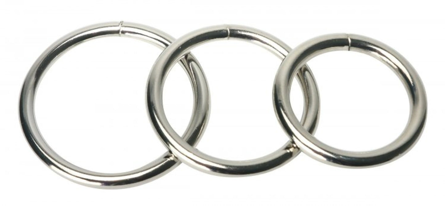 MASTER SERIES TRINE STEEL COCK RING SET