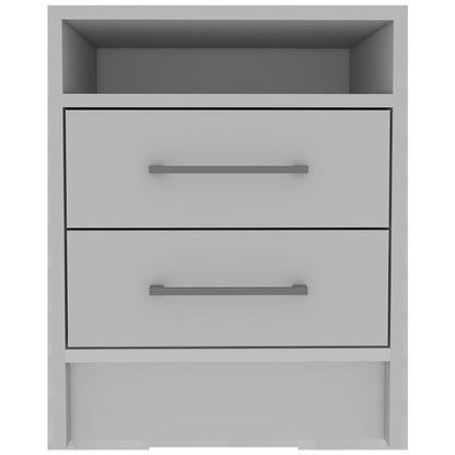 20" Wood Two Drawer Nightstand